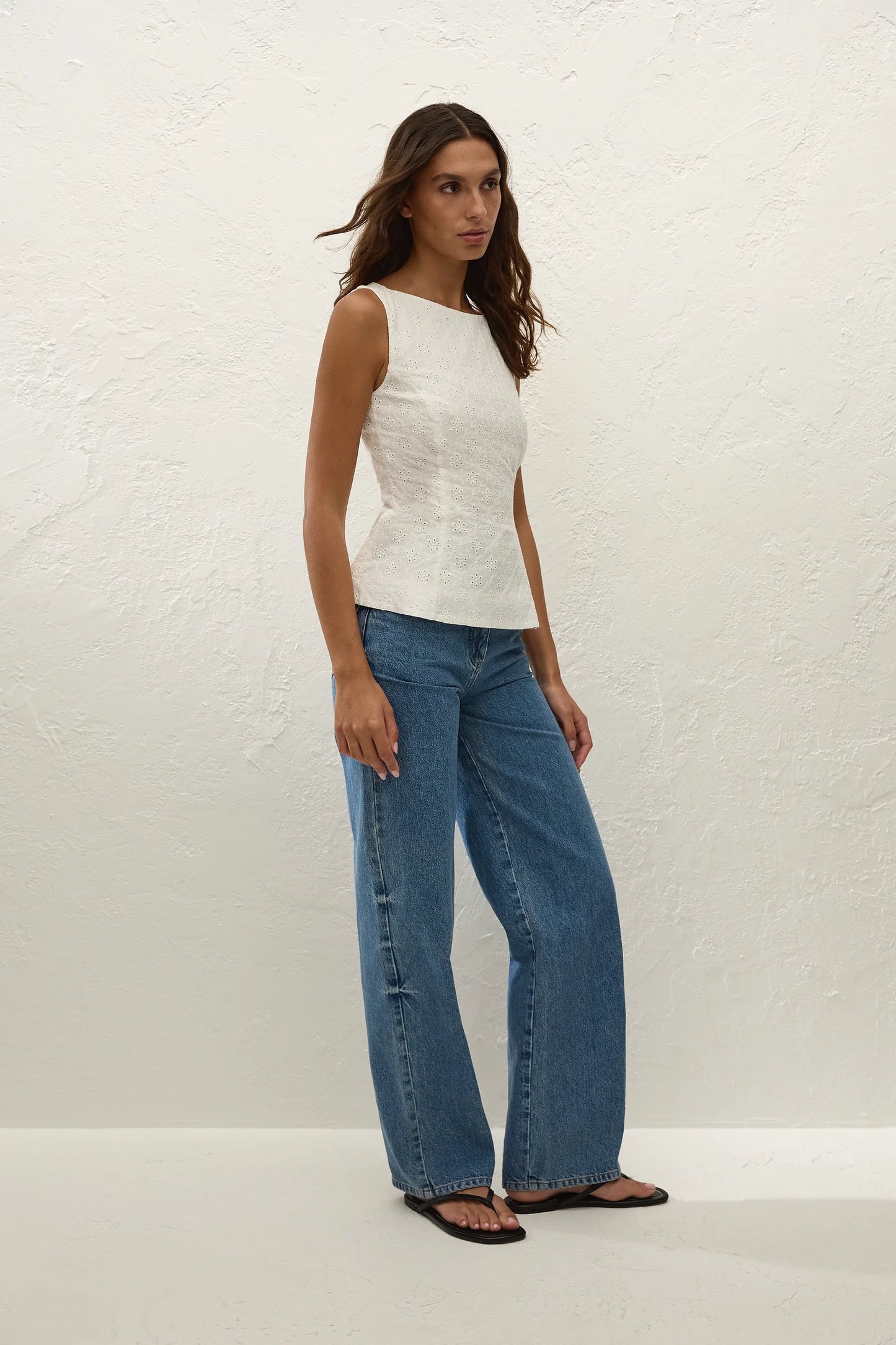 Olivia Top Valentina Broderie White