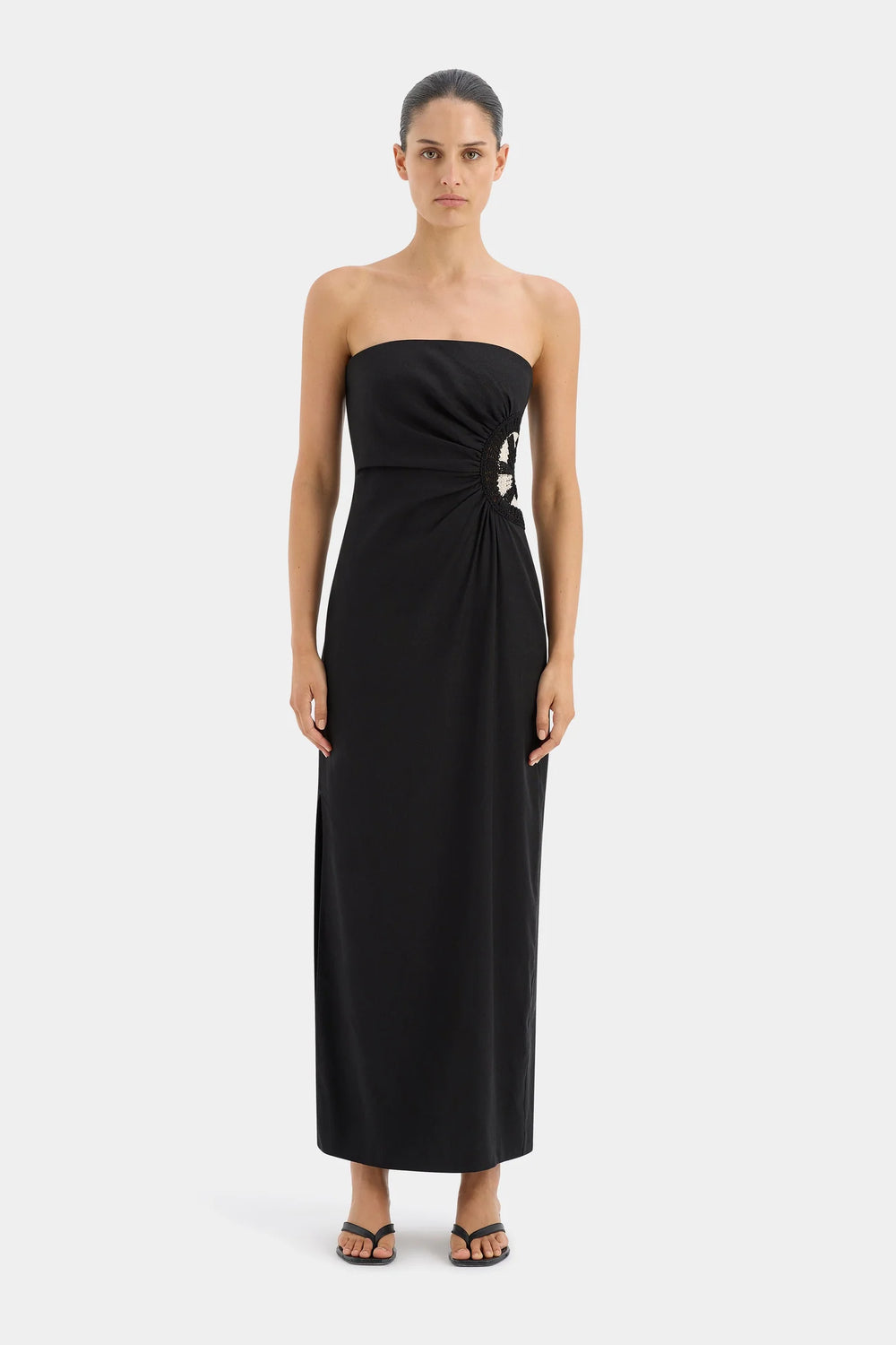 Dorian Strapless Midi Dress Black