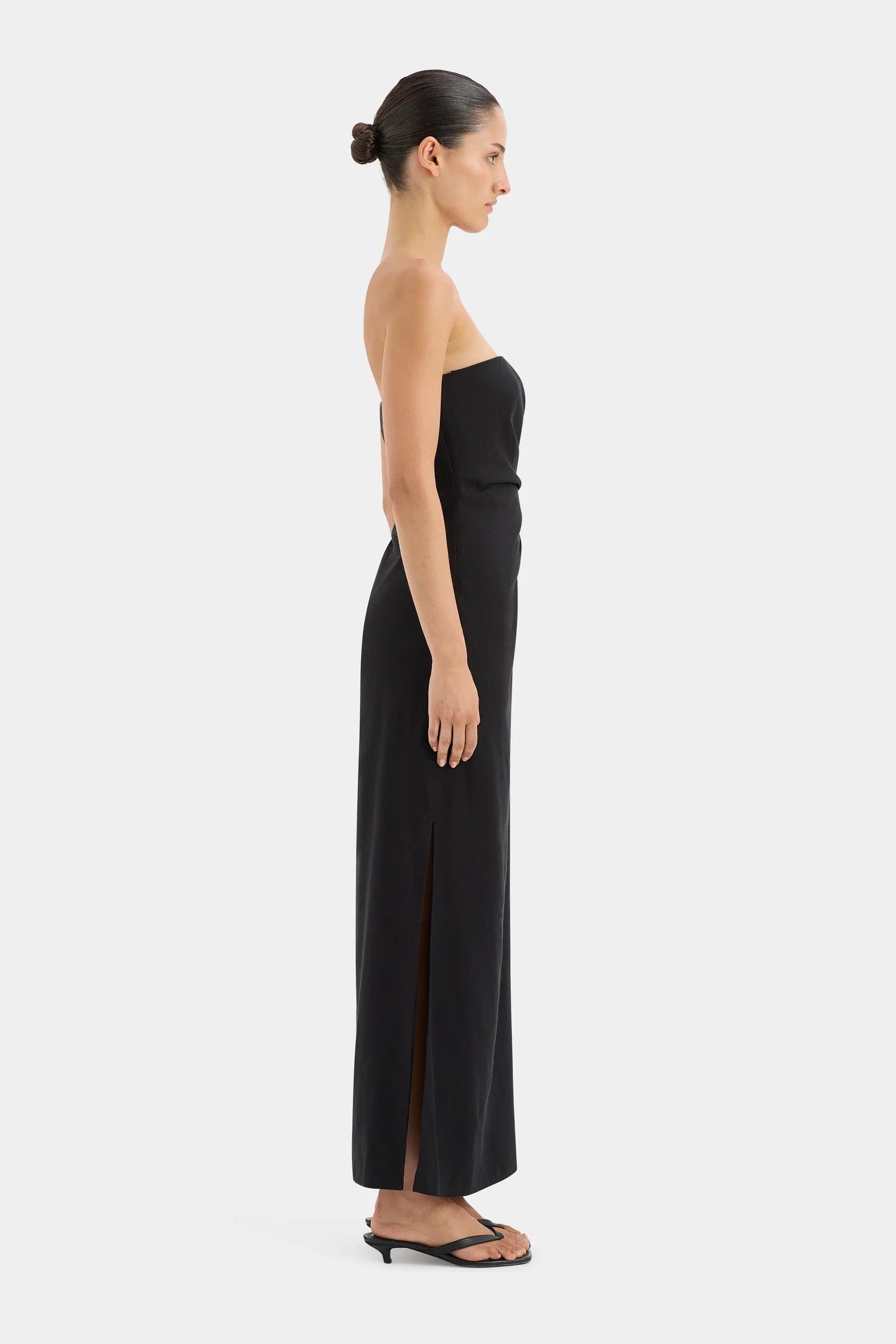 Dorian Strapless Midi Dress Black