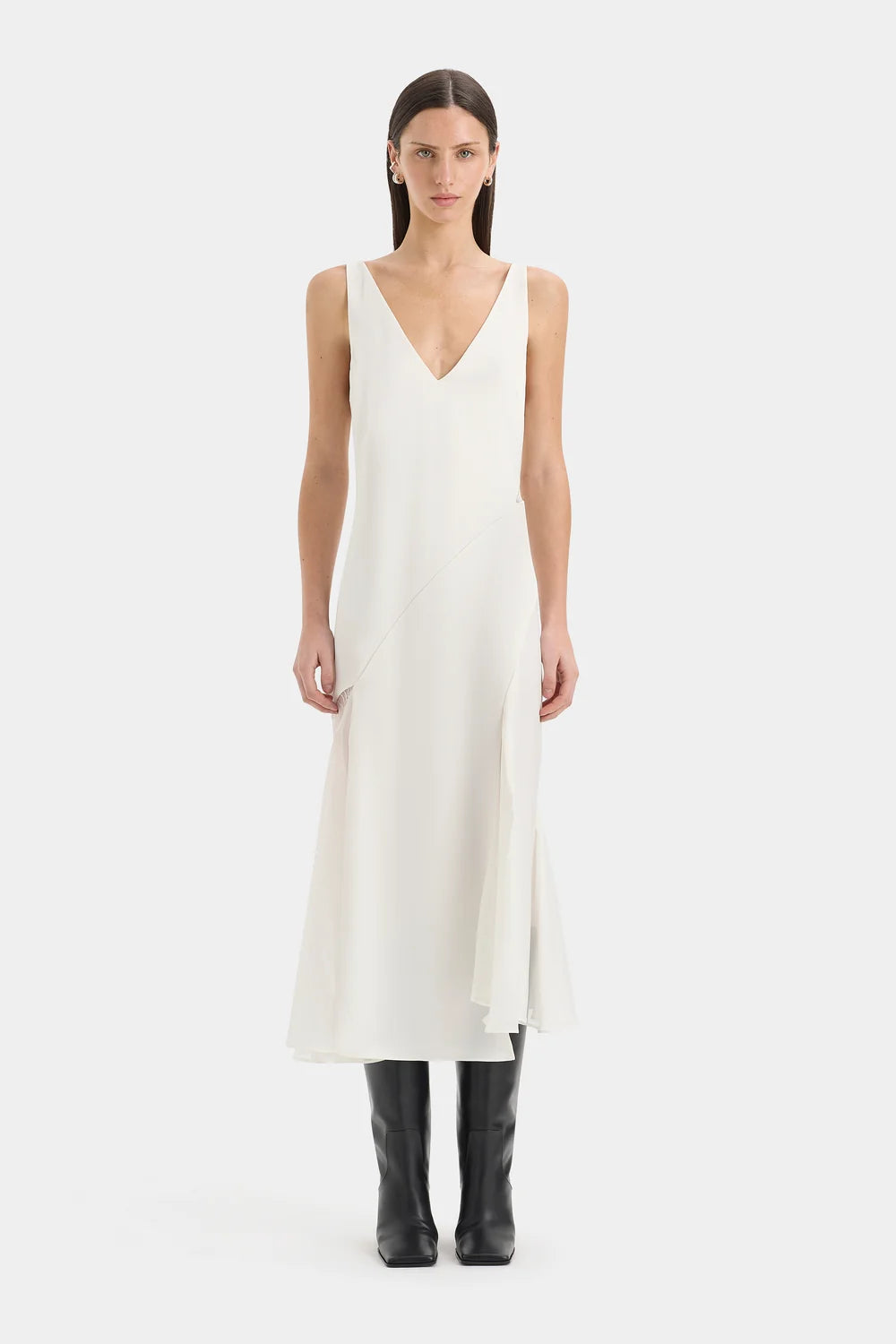 Sir Ingrid Lace Midi Dress Ivory