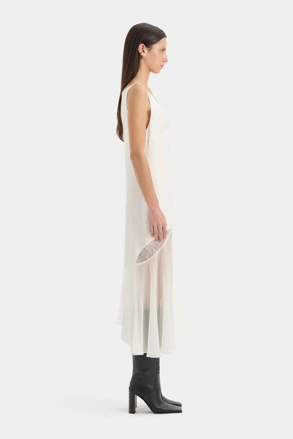 Sir Ingrid Lace Midi Dress Ivory