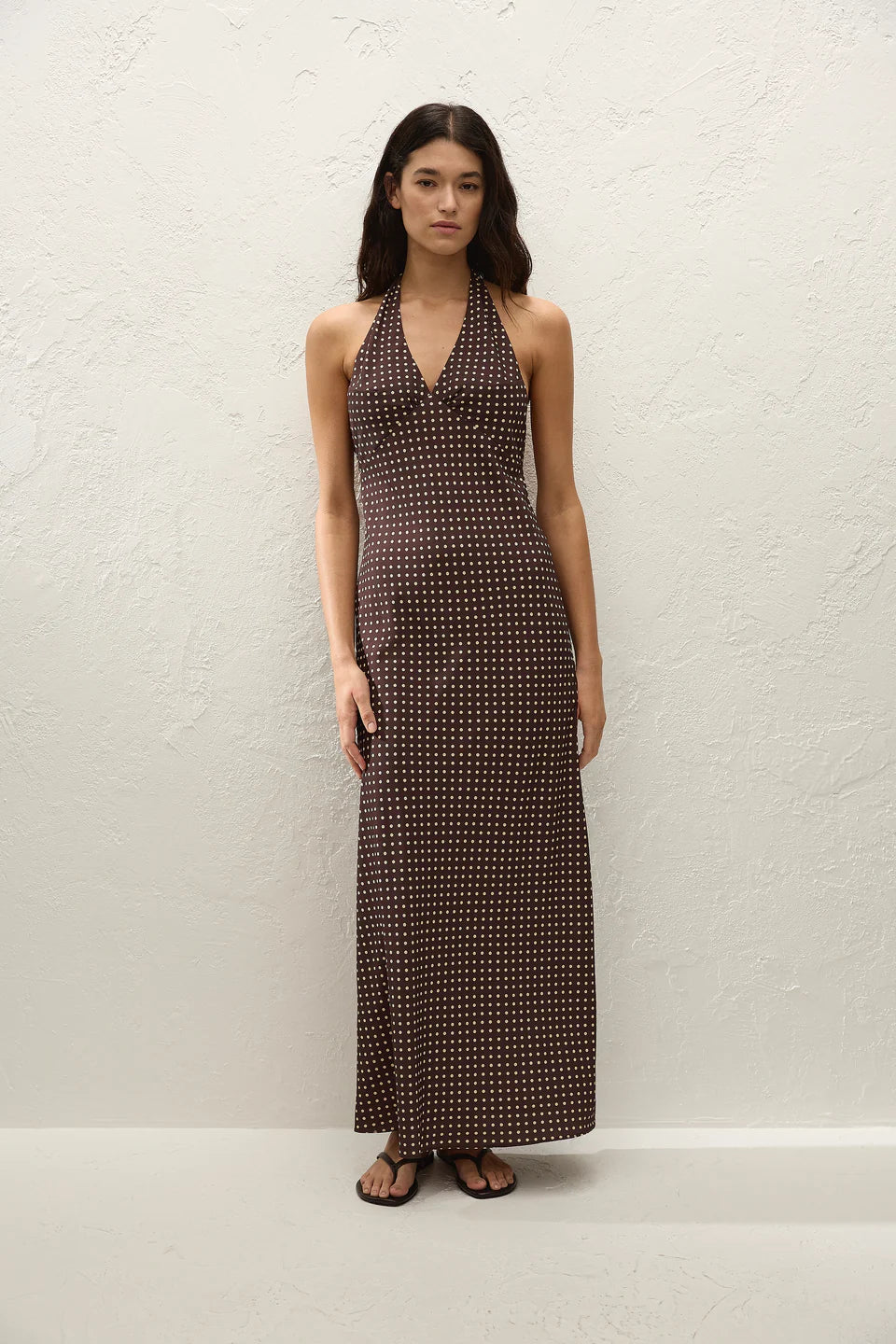 Rosa Maxi Dress Polka Dot Plum