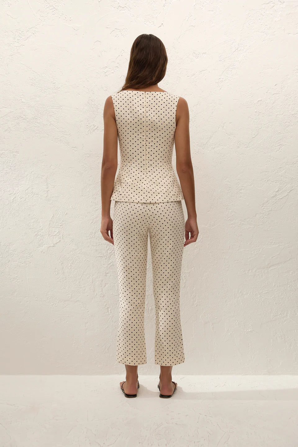Iria Top Polka Dot Cream Black