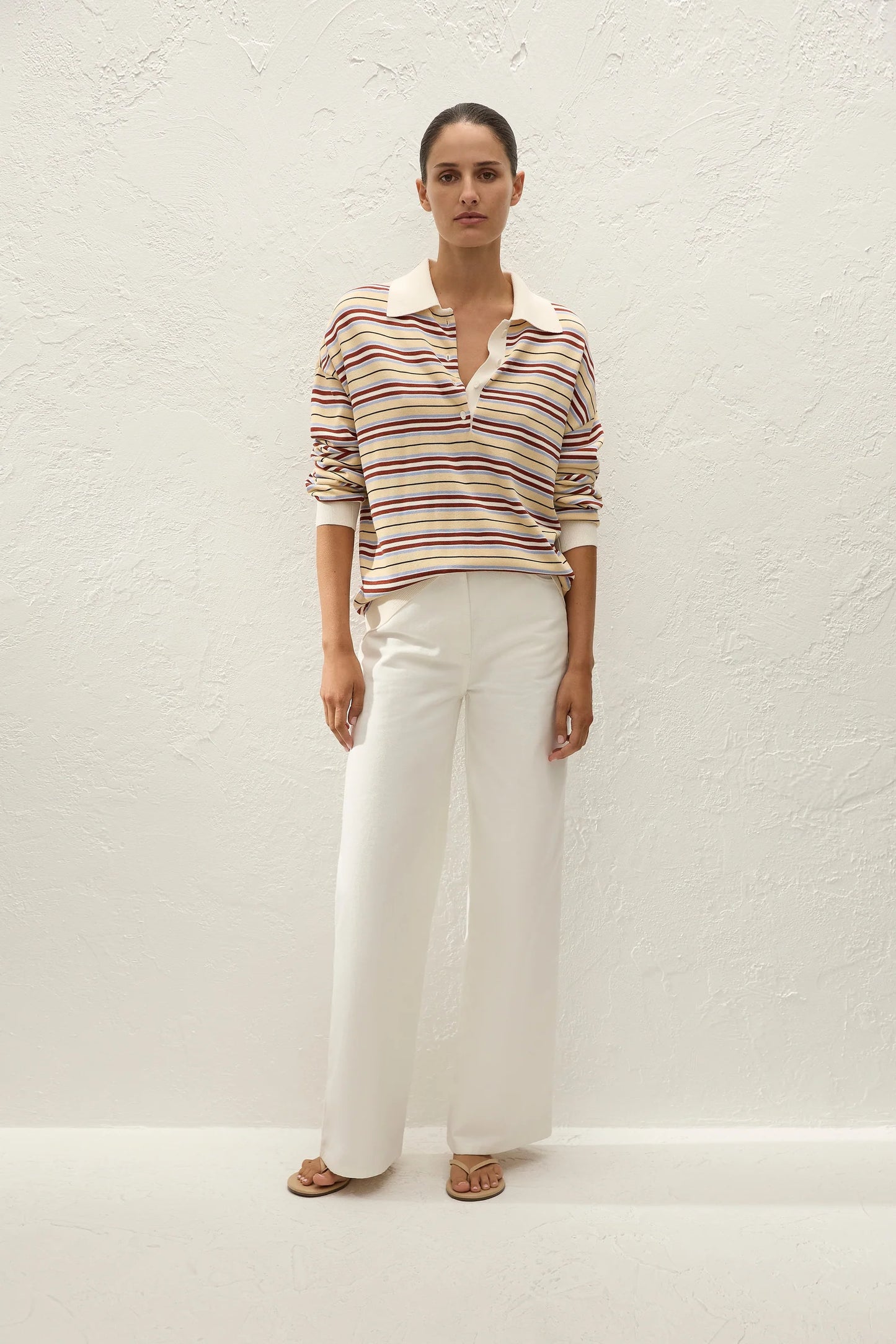 Faithfull Harlow Oversized Polo Cila Stripe Butter