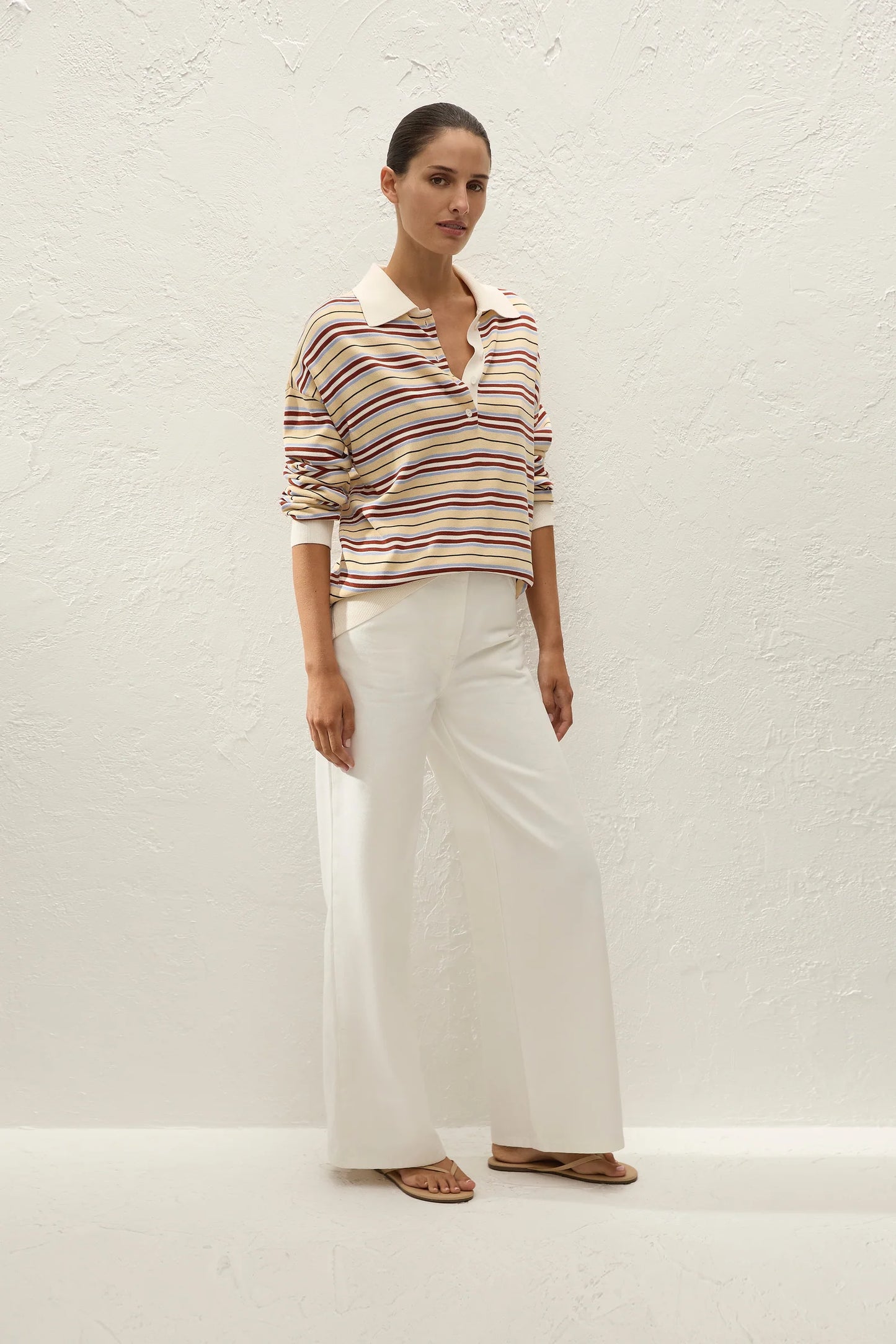 Faithfull Harlow Oversized Polo Cila Stripe Butter