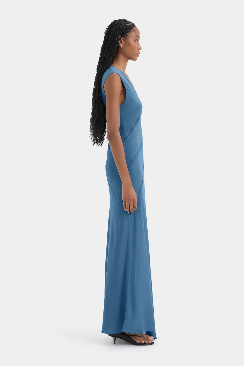 Sir Elin Panelled Gown Blue