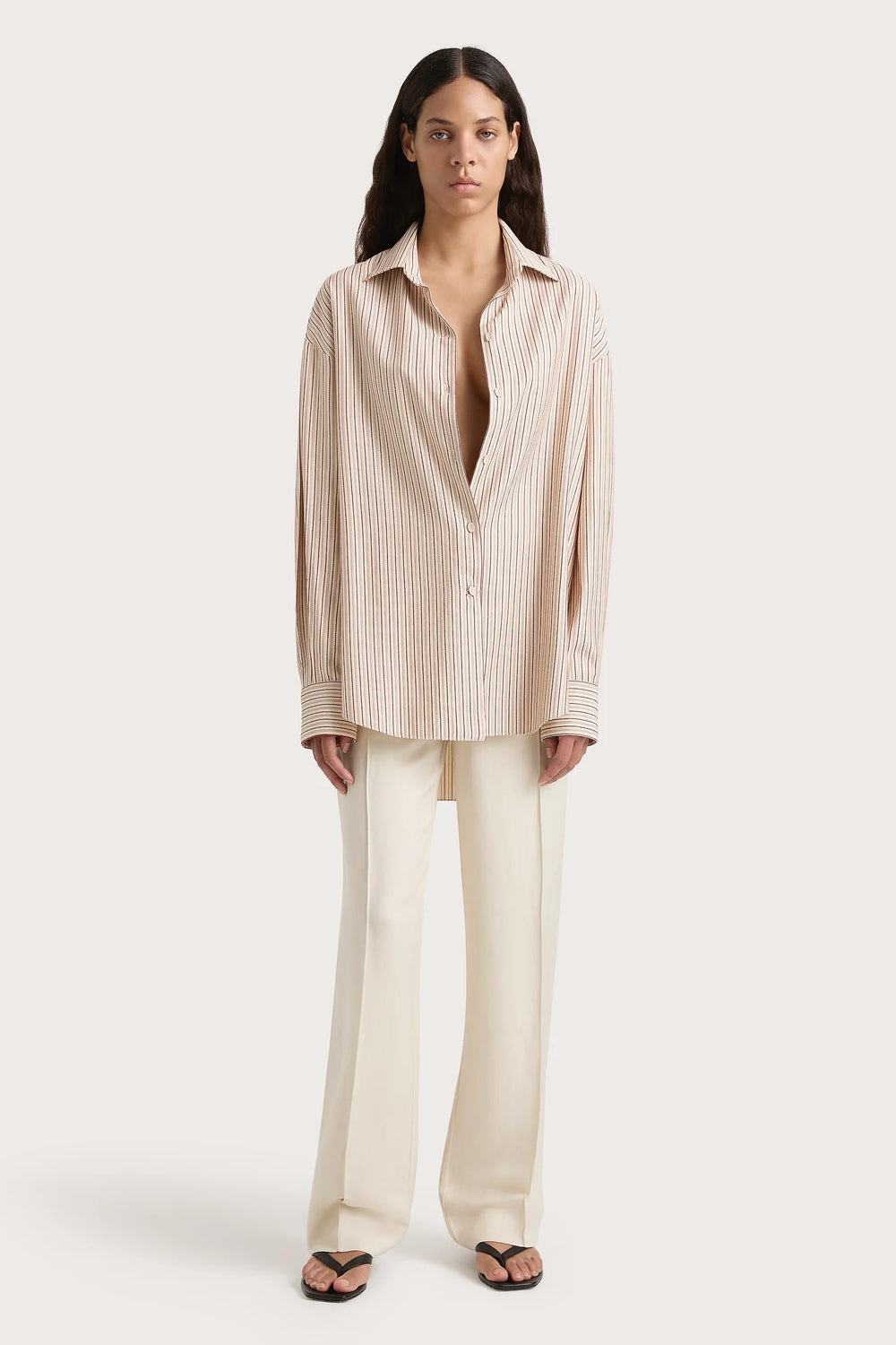 En Vau Shirt Pinstripe Garnet Blush Pinstripe