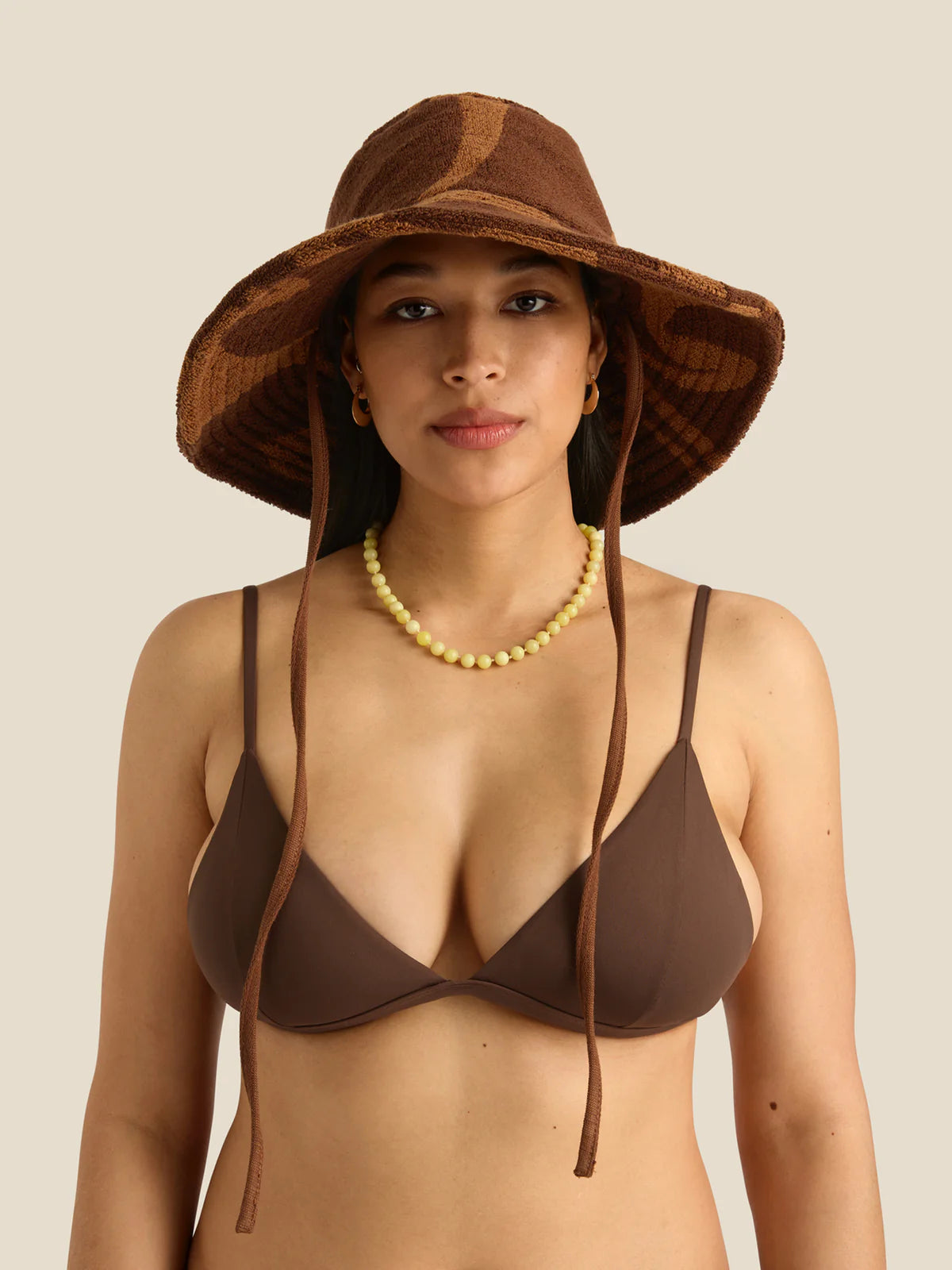 Towelling Sun Hat Wave Umber