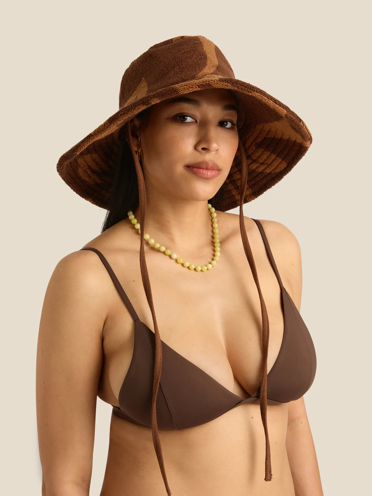 Towelling Sun Hat Wave Umber