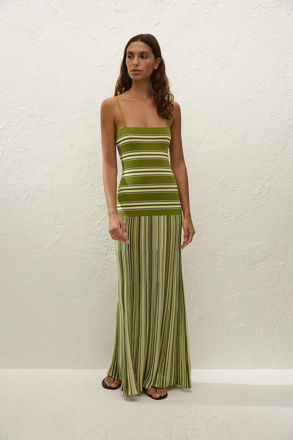 Esenia Knit Dress Ombre Stripe Macro Juniper