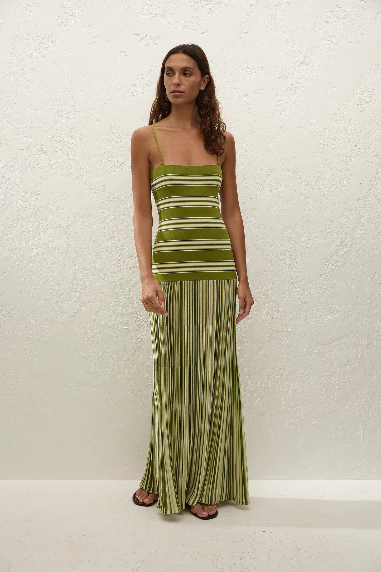 Esenia Knit Dress Ombre Stripe Macro Juniper