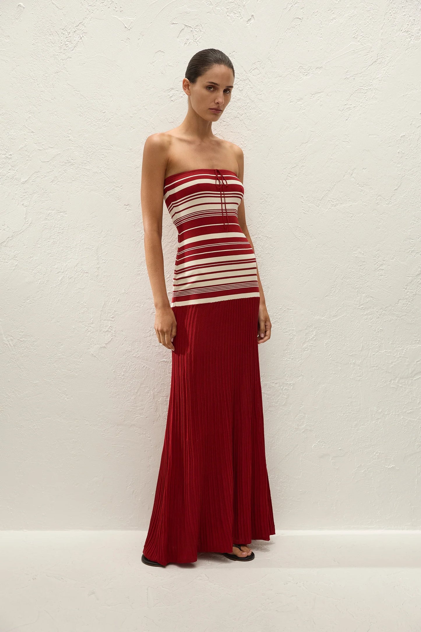 Faithfull Valmir Maxi Dress Valdemar Stripe Red Ochre