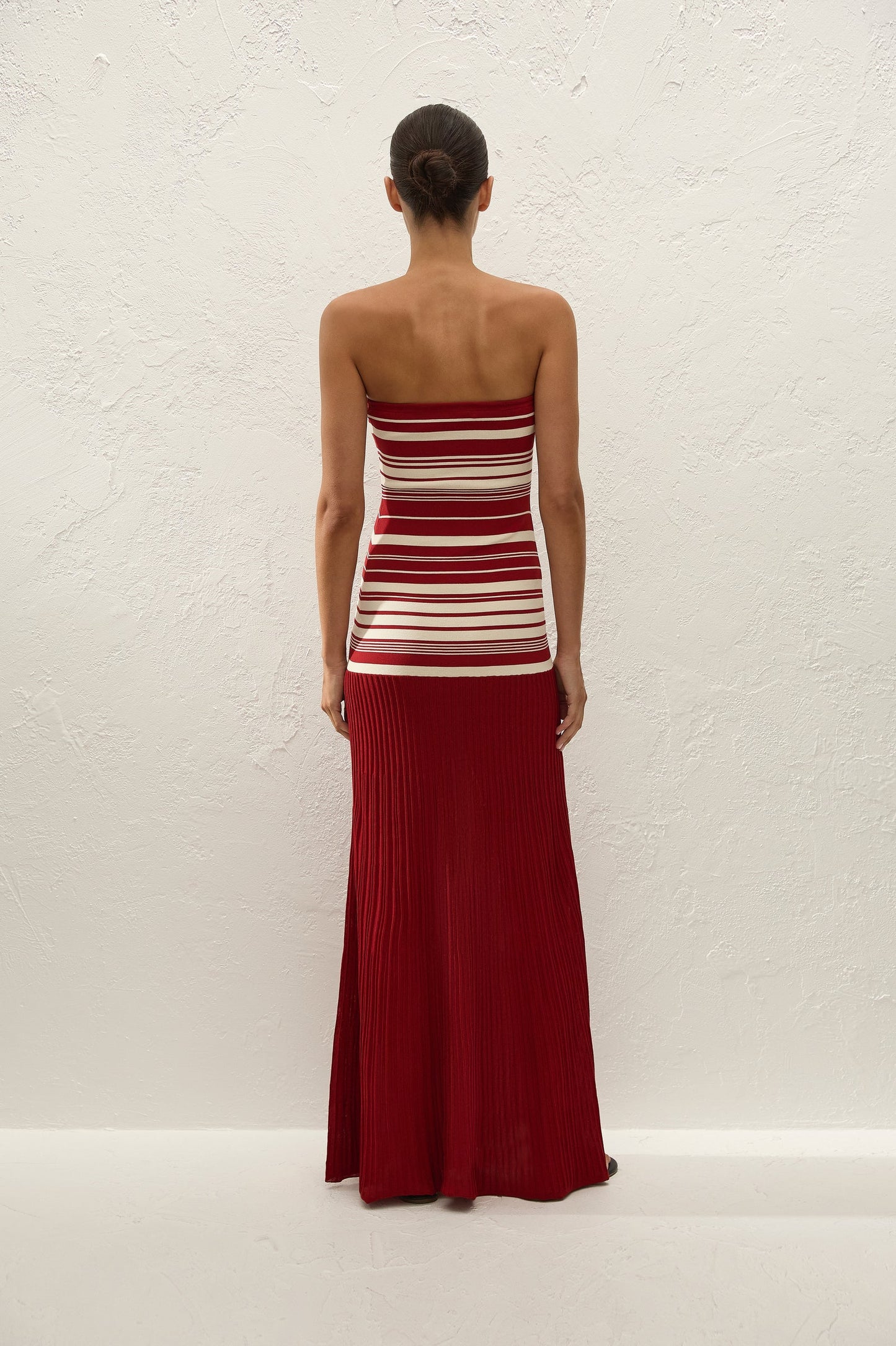 Faithfull Valmir Maxi Dress Valdemar Stripe Red Ochre
