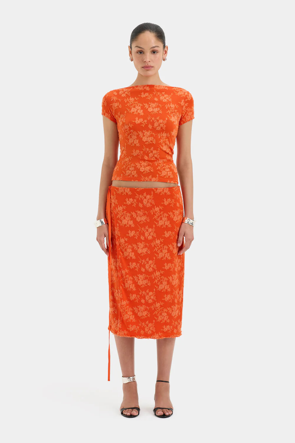 Blanca Wrap Skirt Tangerine