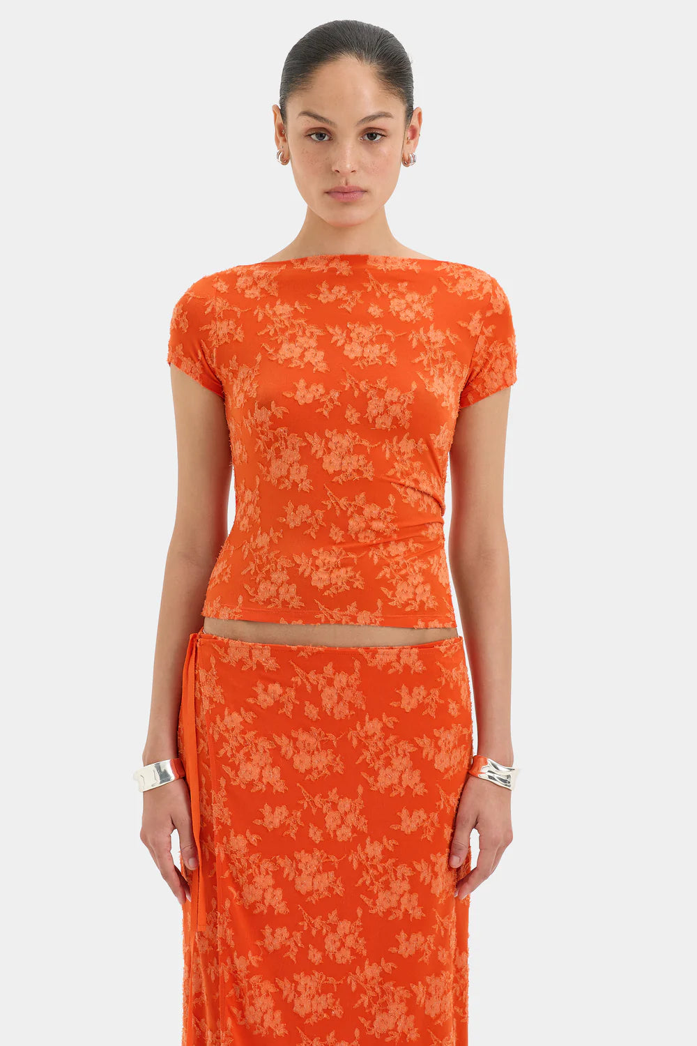 Blanca Wrap Skirt Tangerine