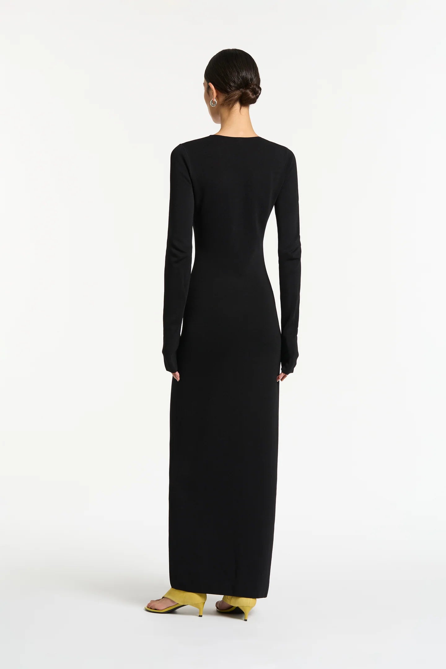 N By Naked Wardrobe - Black Bare Long Sleeve Midi Dress - Size Small