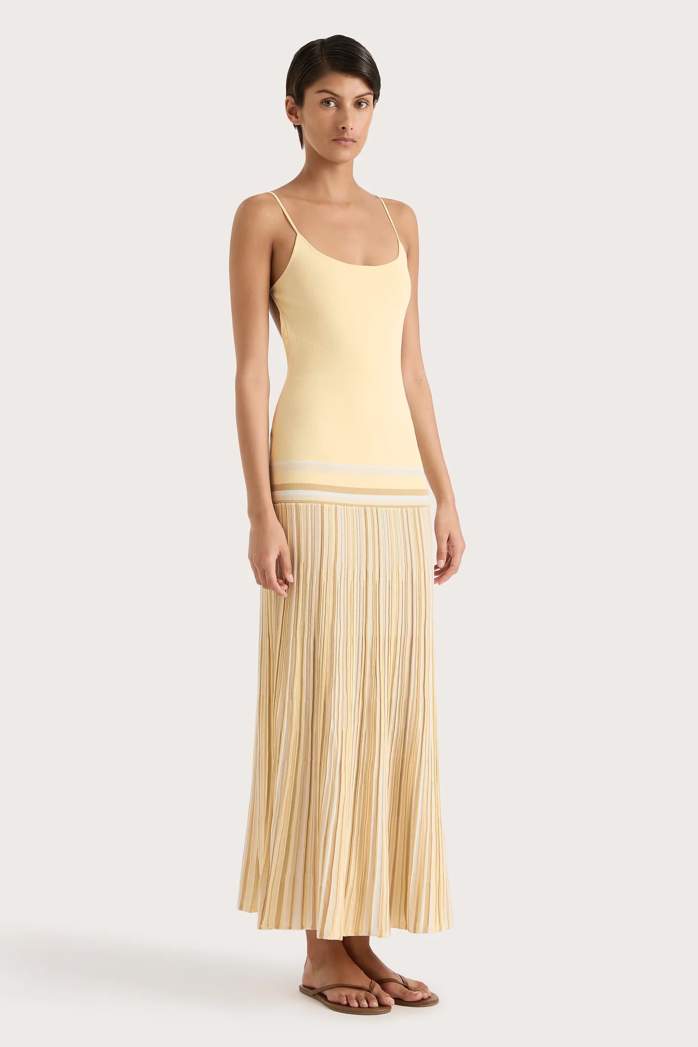 Citara Maxi Dress Butter Stripe