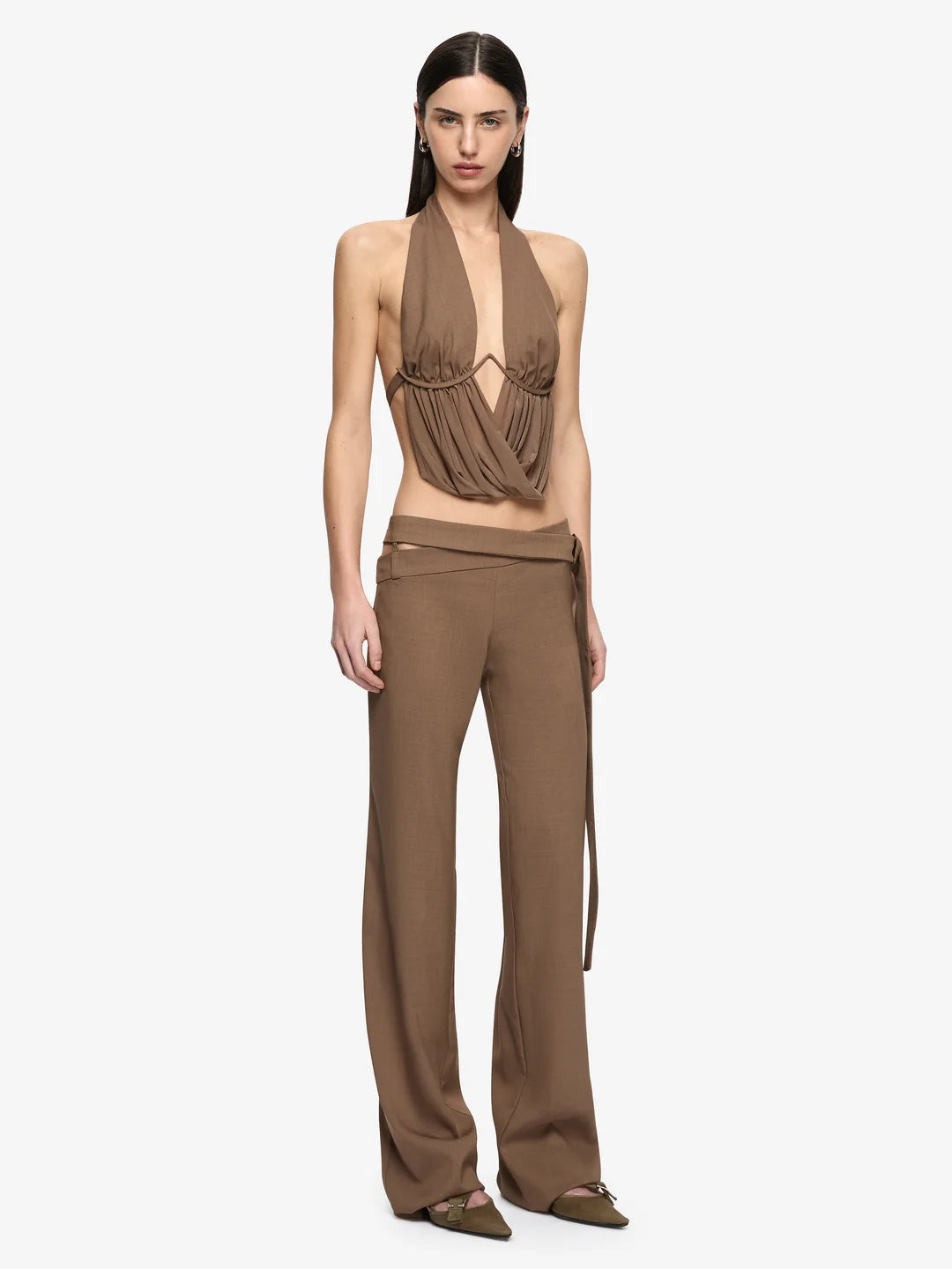 Bec and Bridge Mika Drape Top Taupe
