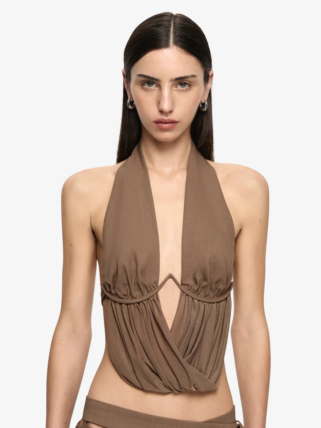 Bec and Bridge Mika Drape Top Taupe