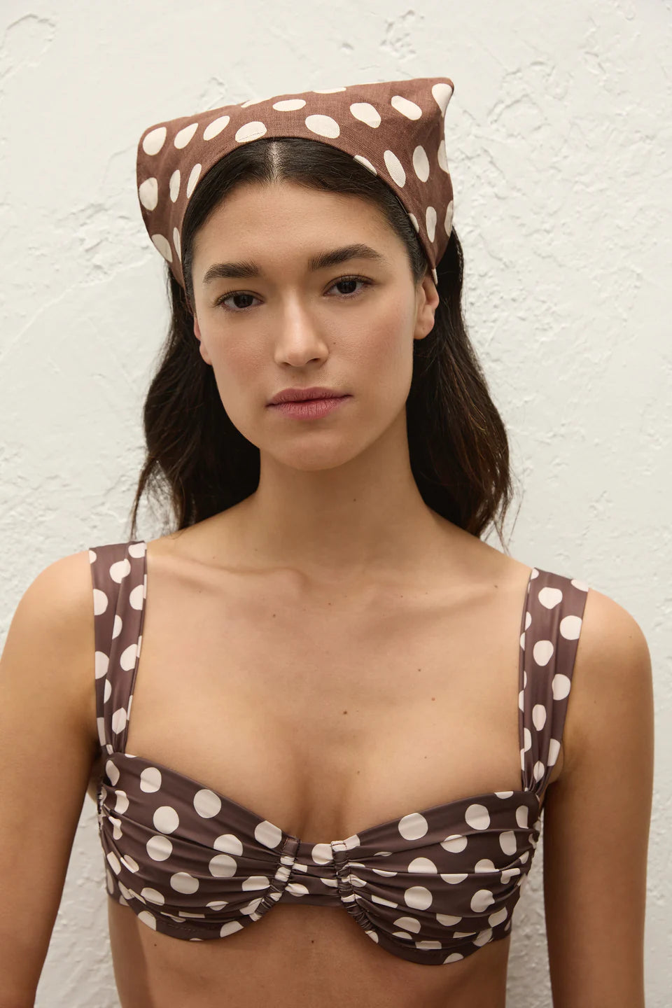 Simona Head Scarf Cioccolato Dot