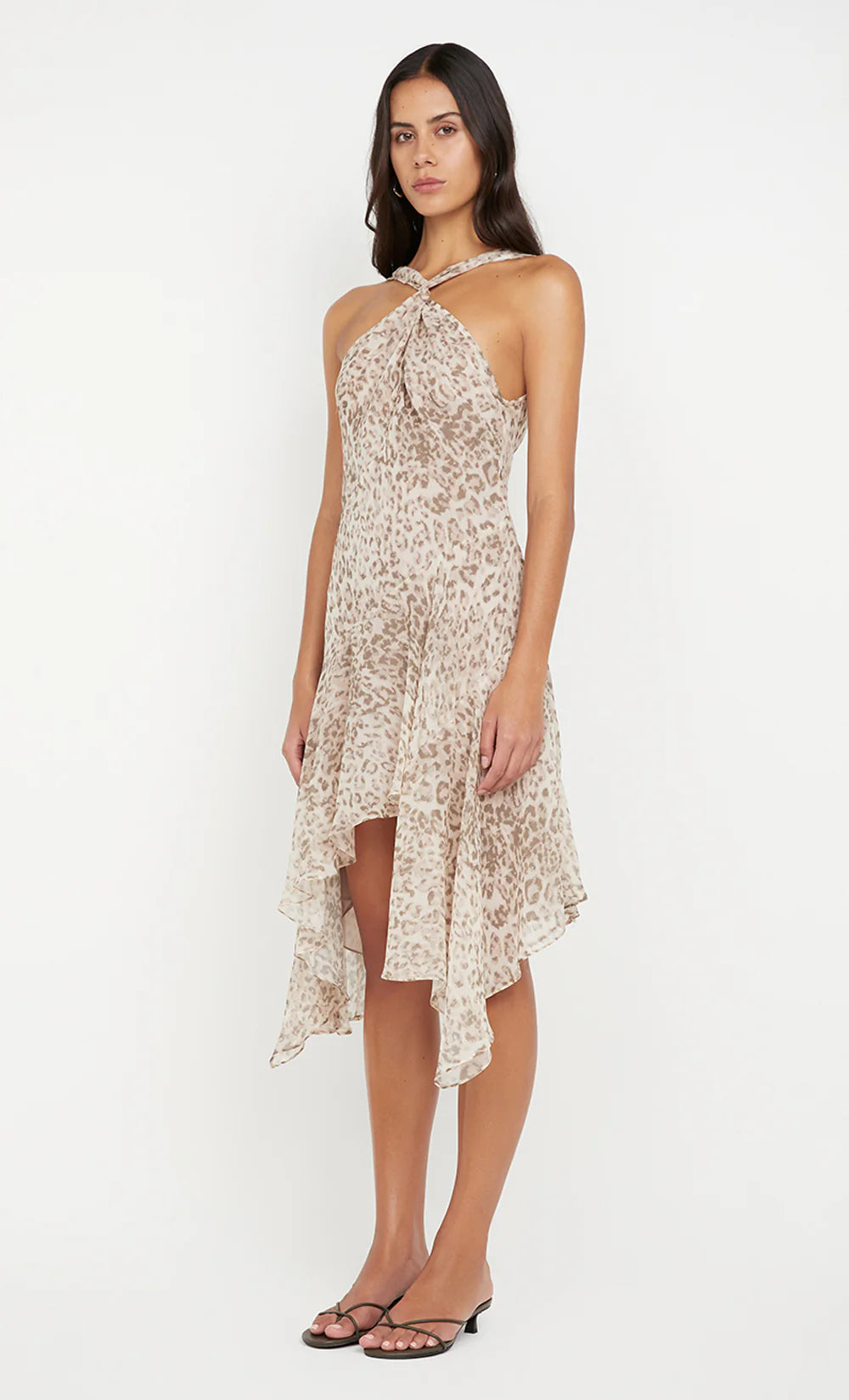 Feline Midi Dress Leopard