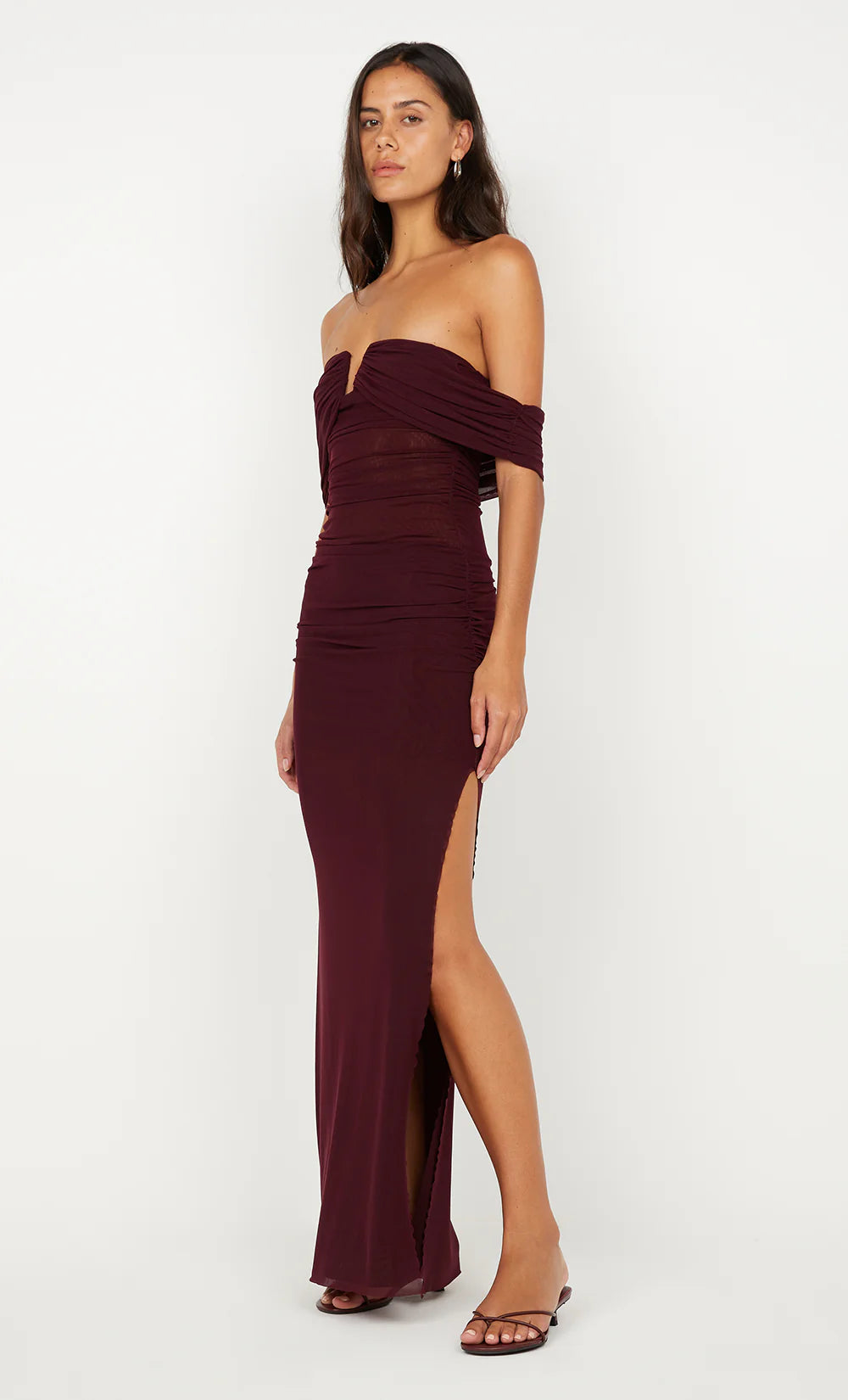 Poppy Gathered Maxi Dress Plum