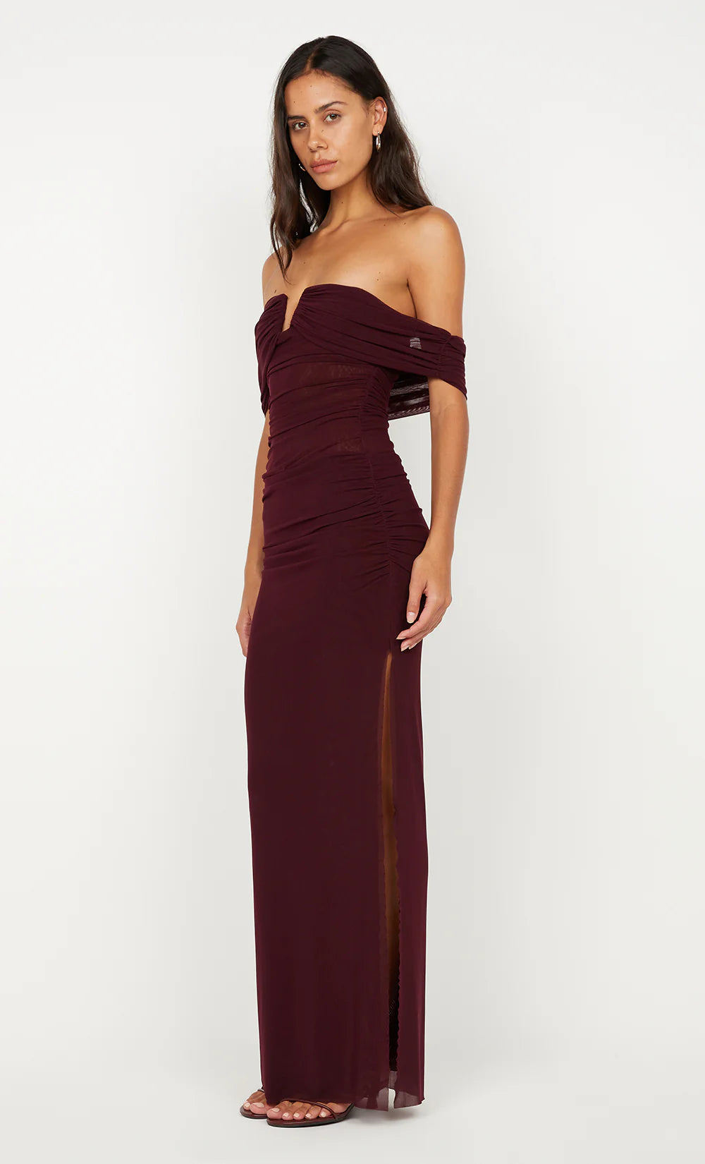 Poppy Gathered Maxi Dress Plum