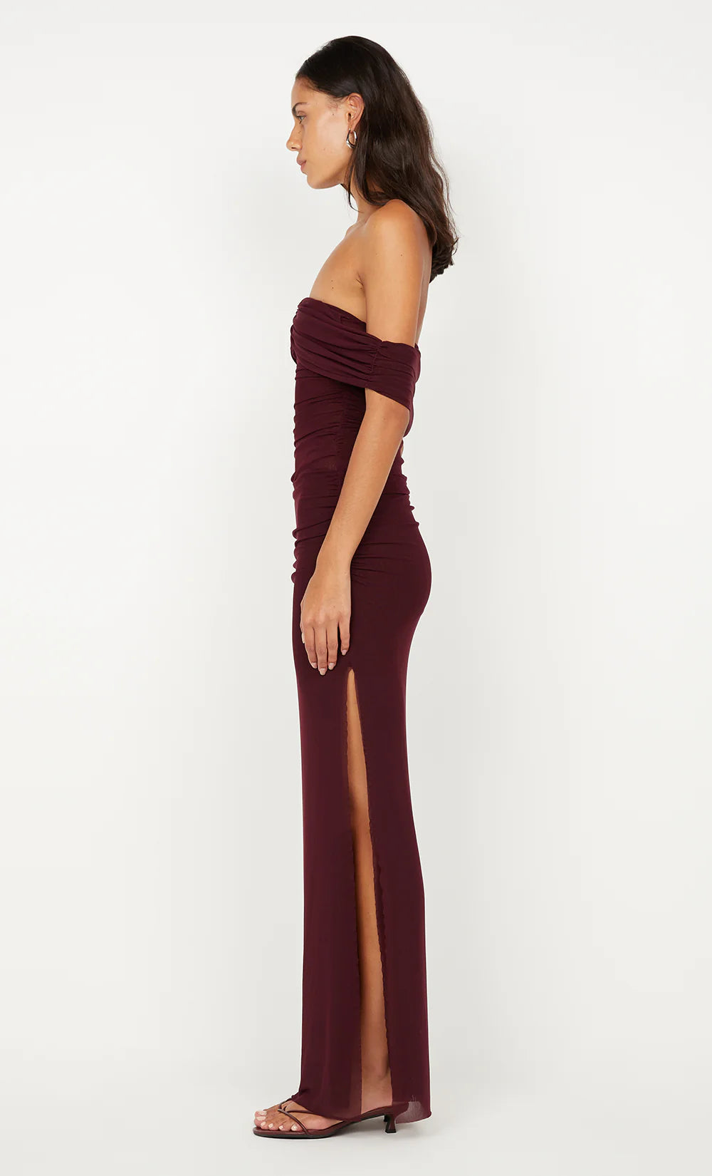 Poppy Gathered Maxi Dress Plum