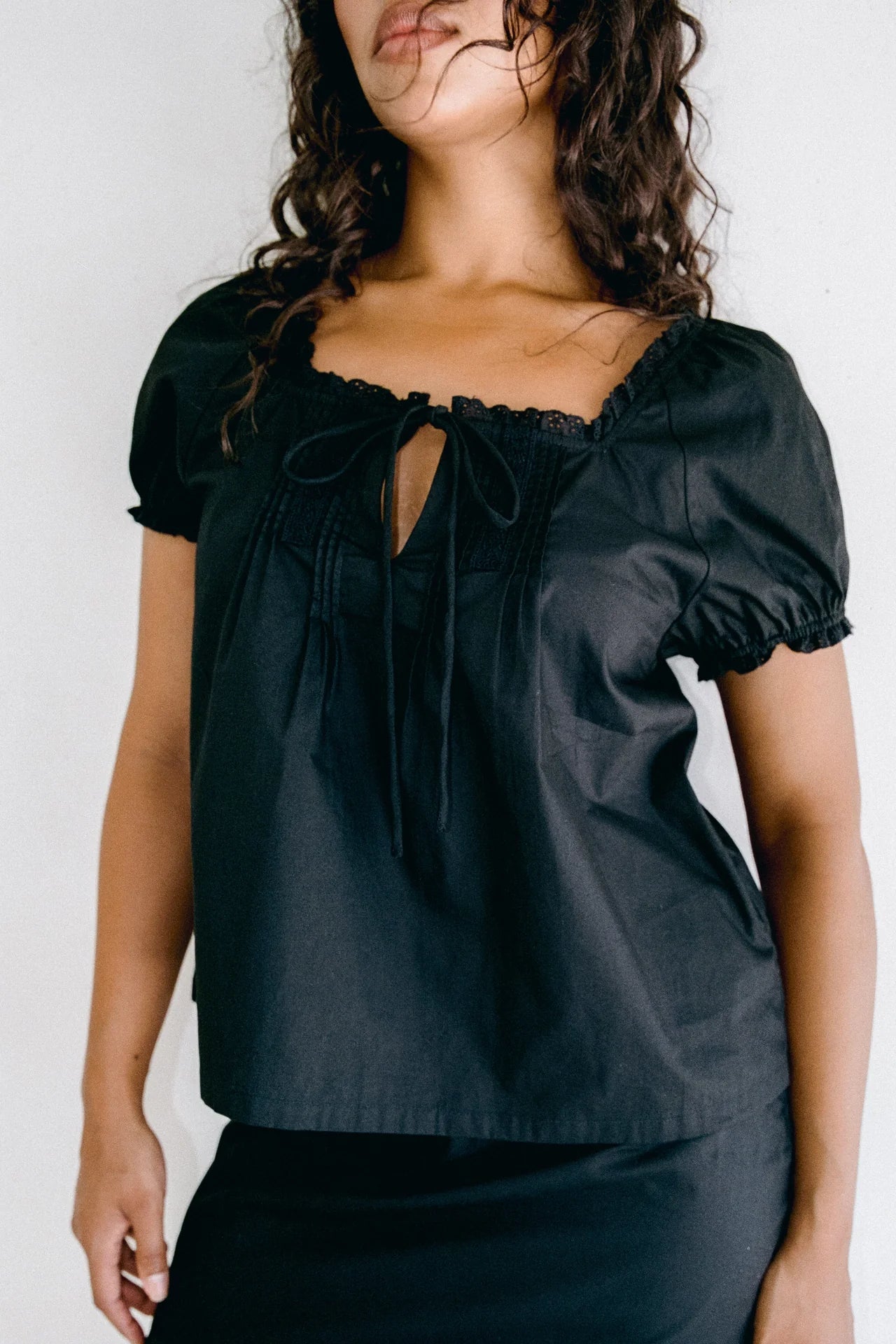 Scout Pintucked Blouse Black