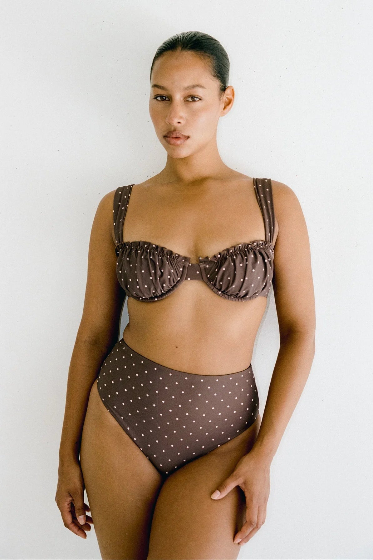Jane Reversible Bottom Cocoa Polka