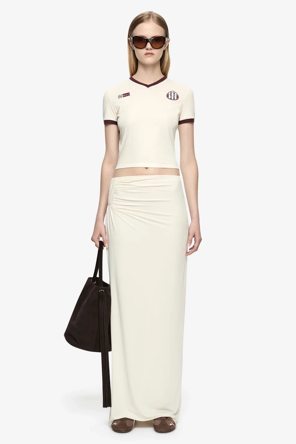 Bec and Bridge Solara Tee Ivory Plum