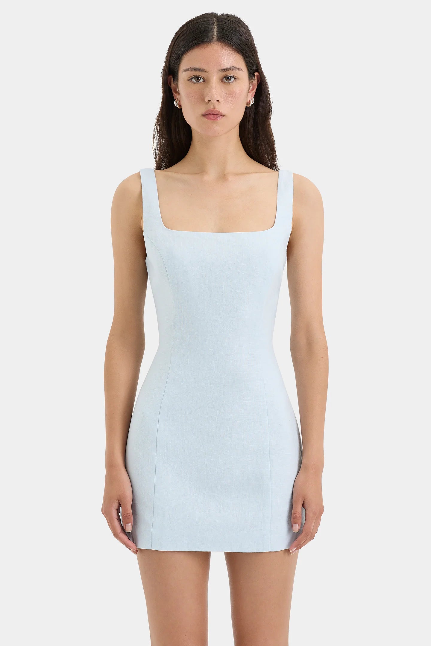 Iris Tie Mini Dress Light Blue