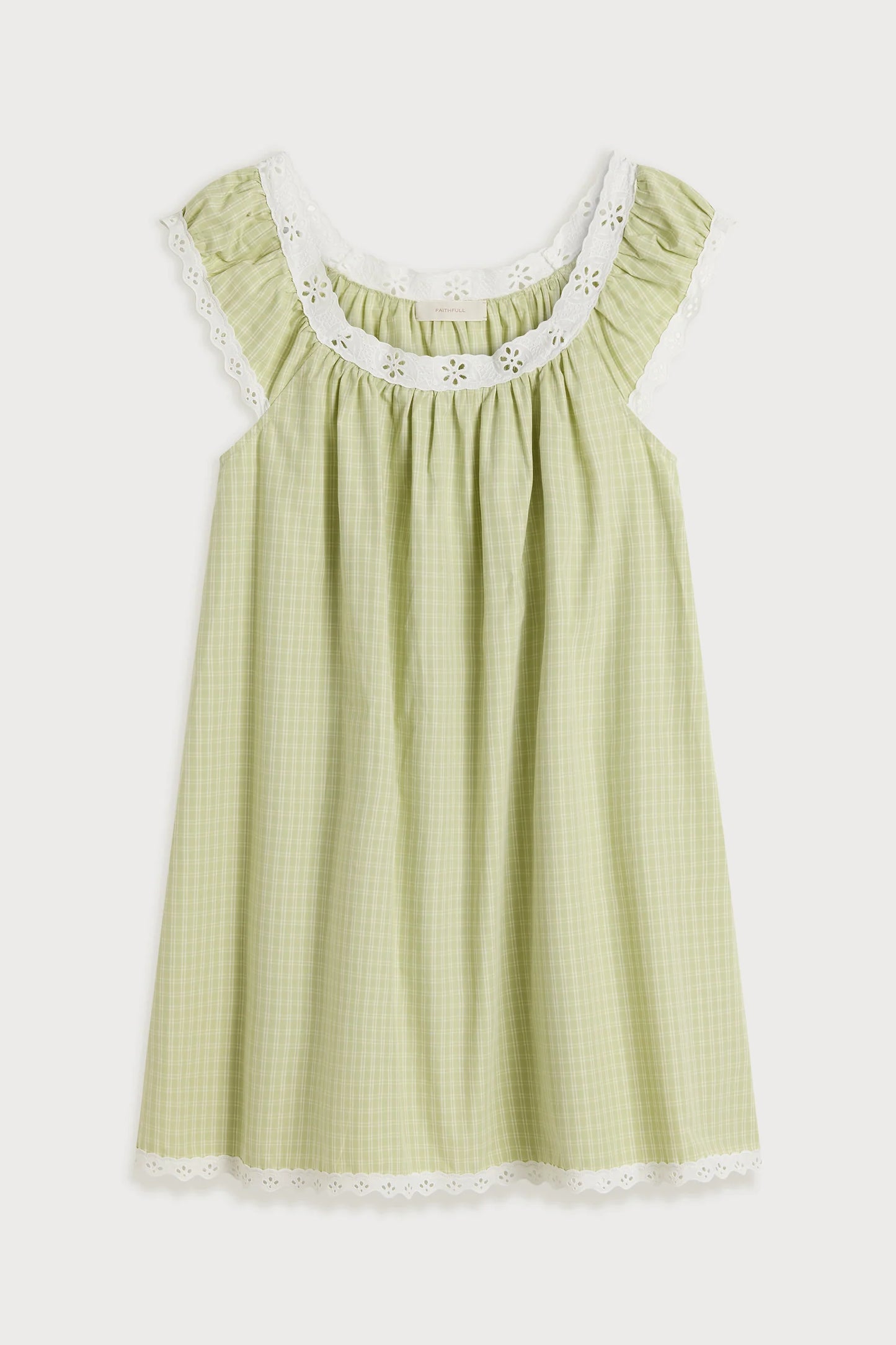 Faithfull Arcadia Mini Dress Micro Check Pistachio