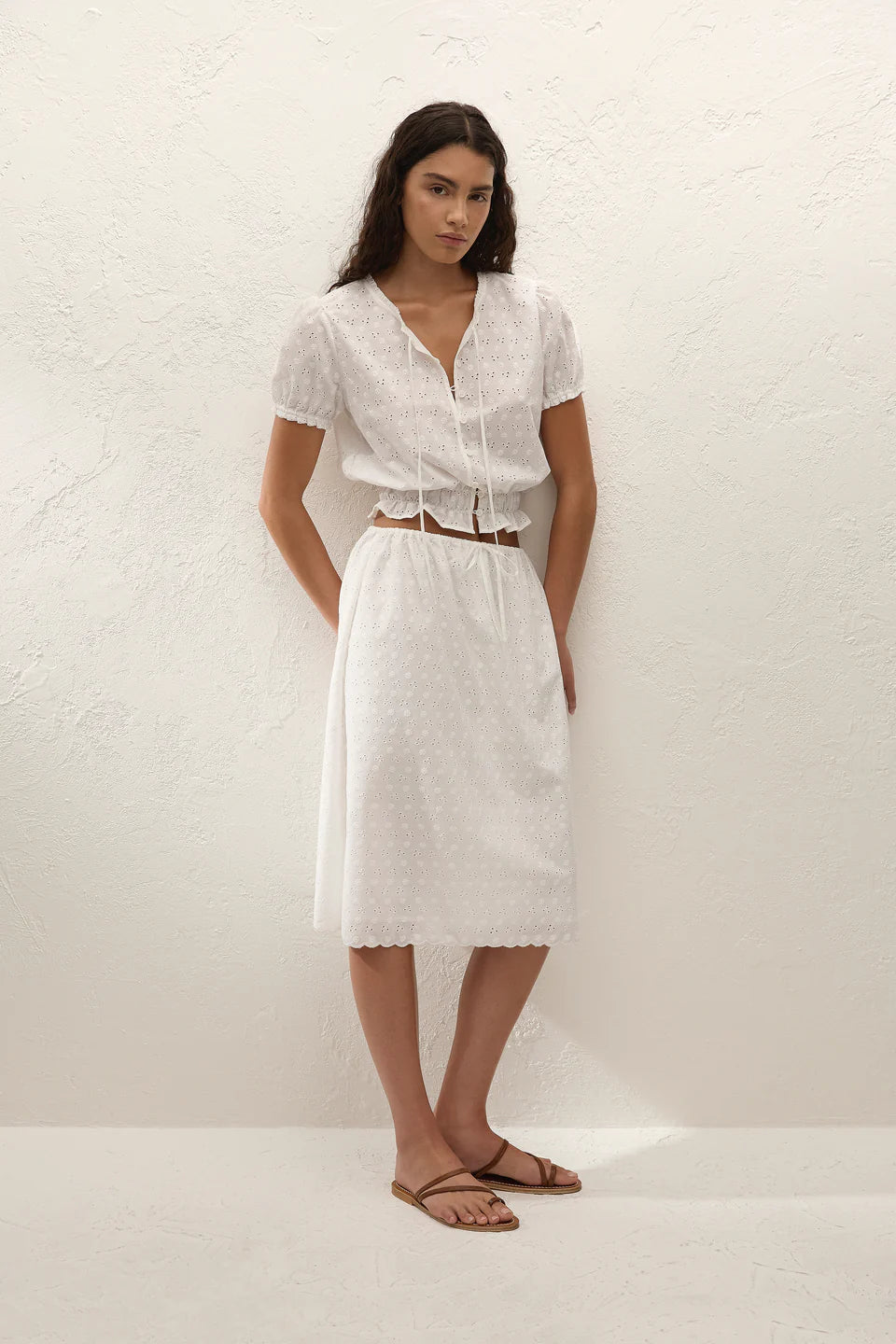 Santana Top Lucy Broderie White