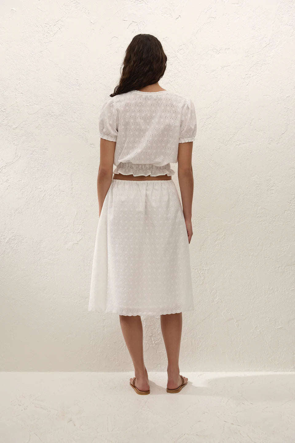 Santana Top Lucy Broderie White