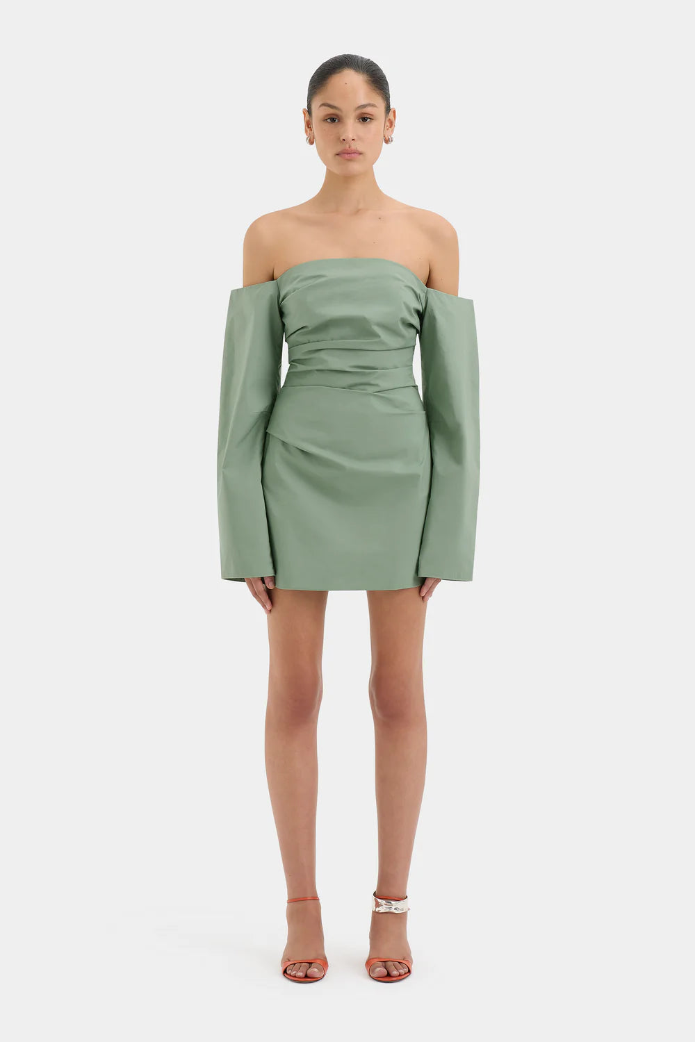 Martina Sleeved Mini Dress Sage