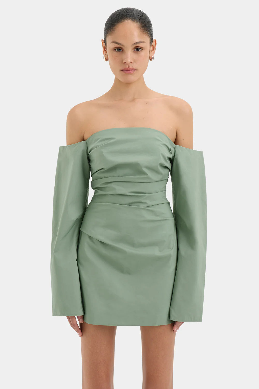 Martina Sleeved Mini Dress Sage