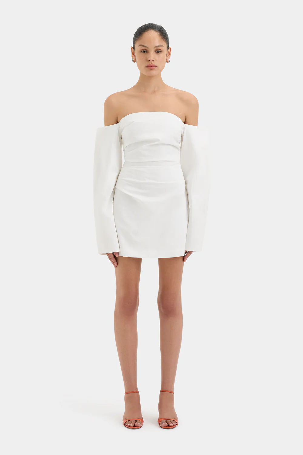 Martina Sleeved Mini Dress Ivory