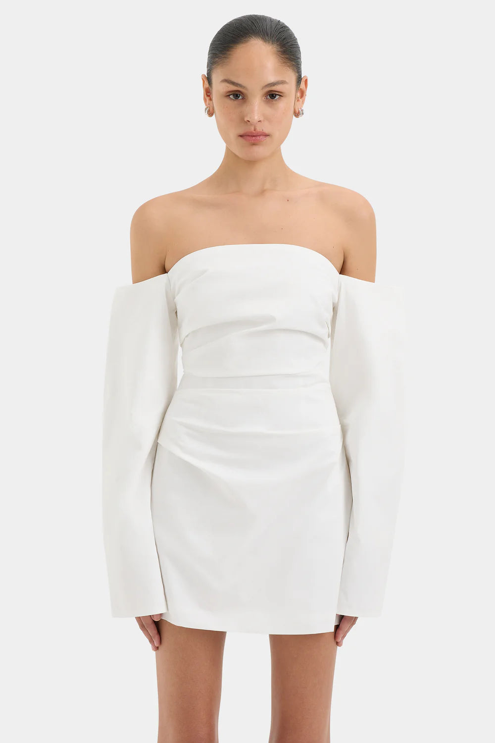 Martina Sleeved Mini Dress Ivory