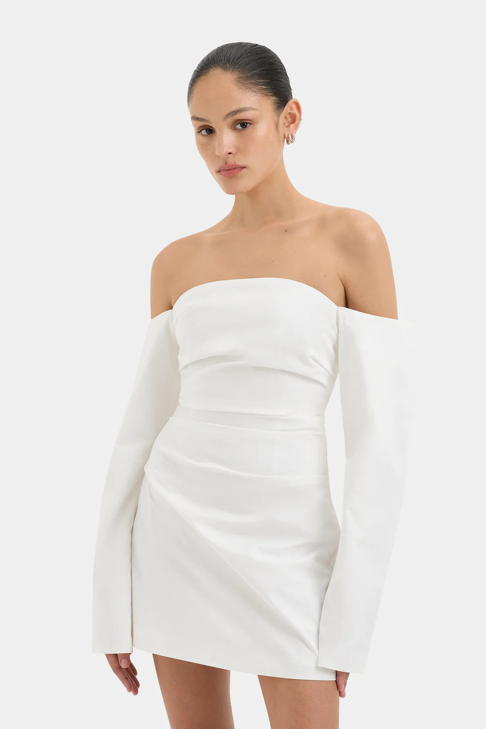 Martina Sleeved Mini Dress Ivory