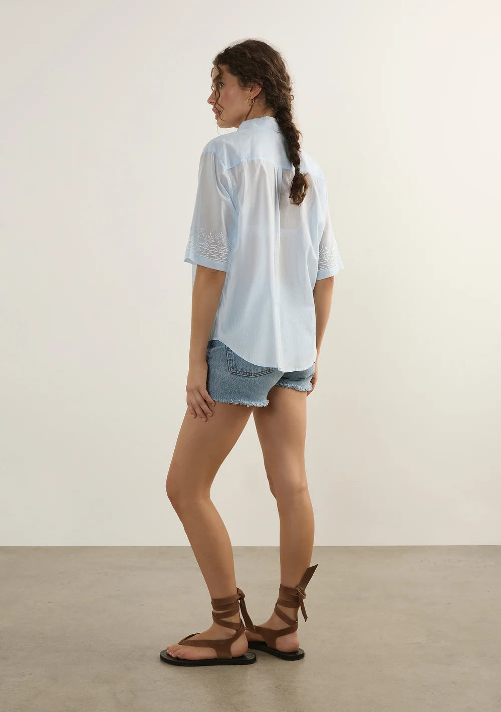 Auguste Sardine Embroidered Blouse Blue