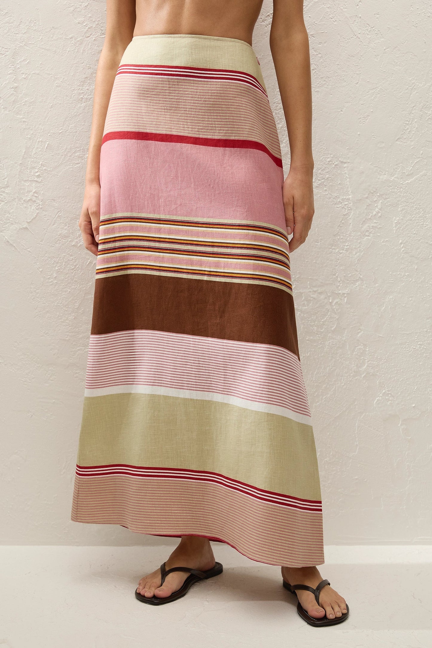 Martina Maxi Skirt Barragan Stripe Dusty Mauve