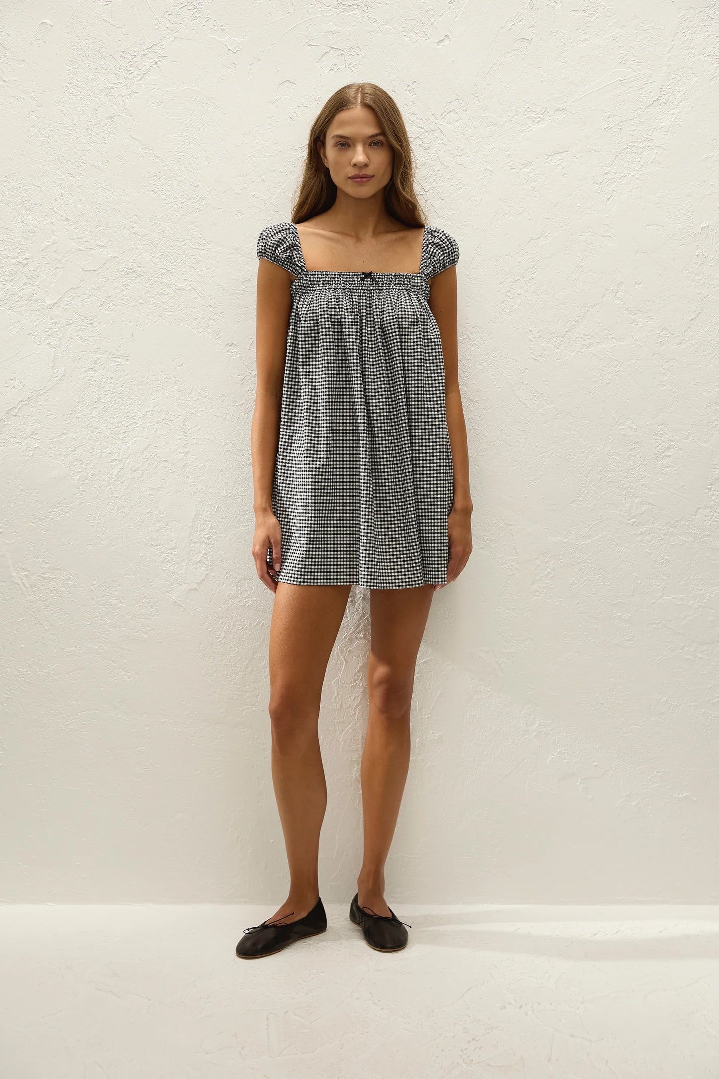 Faithfull Belinha Mini Dress Cantinho Gingham Black