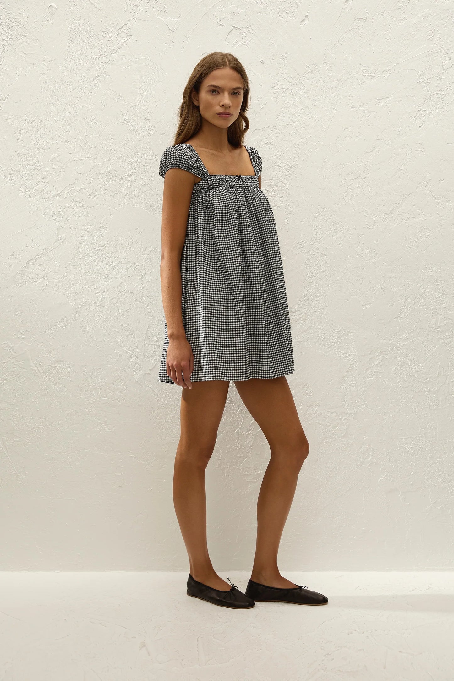 Faithfull Belinha Mini Dress Cantinho Gingham Black