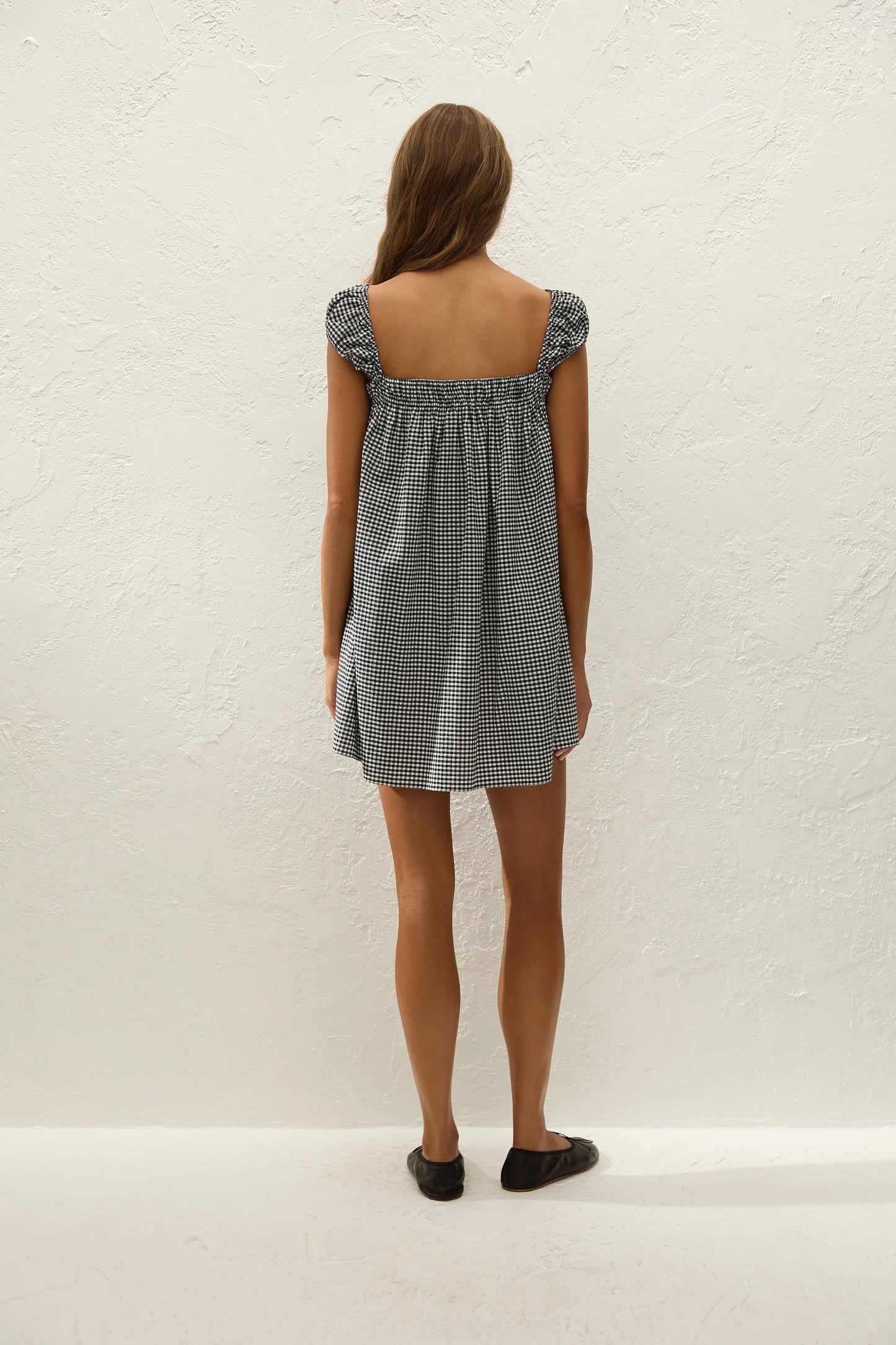 Faithfull Belinha Mini Dress Cantinho Gingham Black