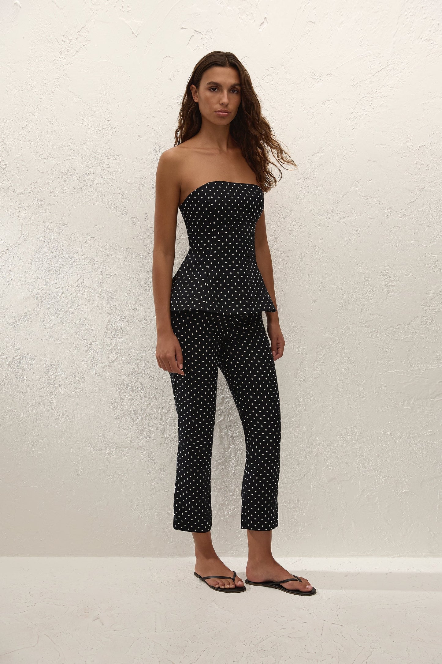 Iria Capri Pant Lola Polka Dot Black Cream