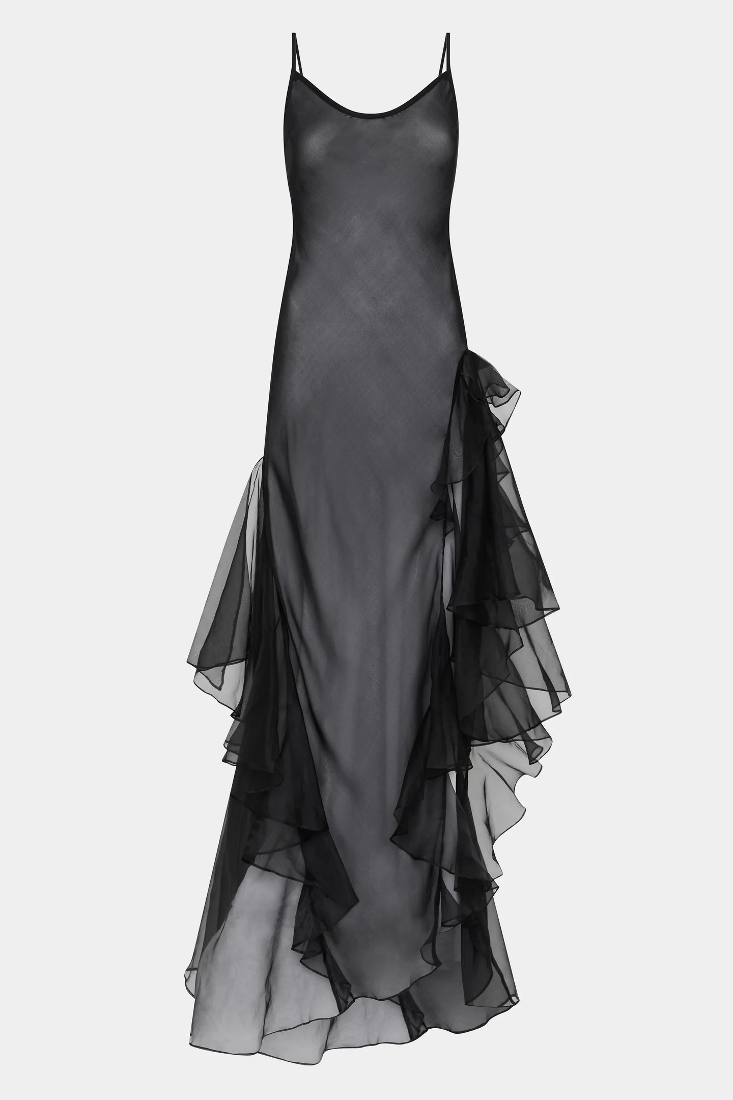 Sage Flounce Gown Black