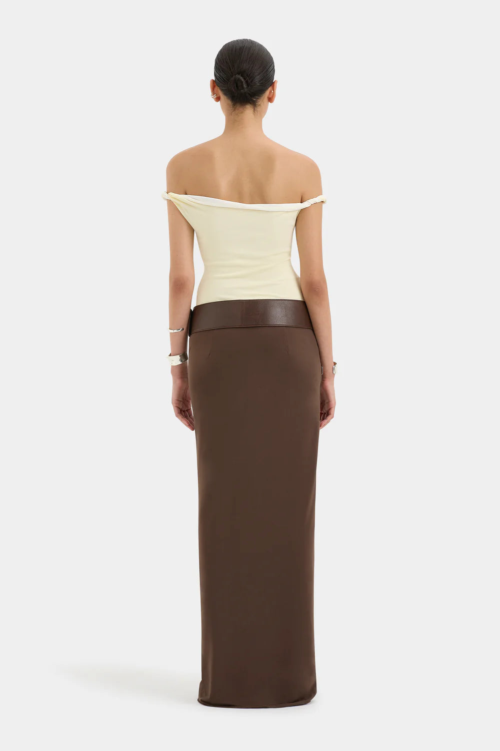 Elia Off Shoulder Twist Top Lemon