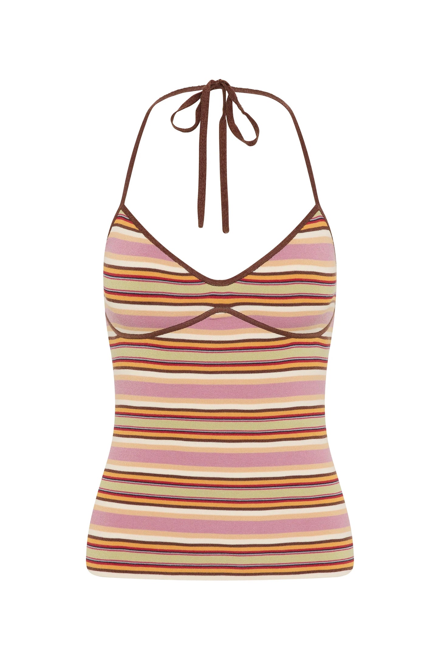 Citara Halter Top Luis Stripe Dusty Mauve