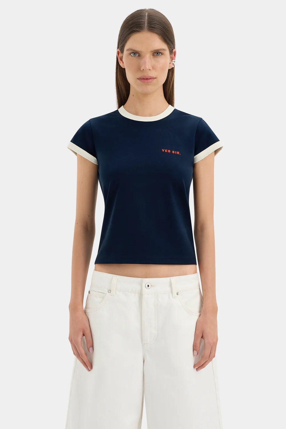 Yes SIR Fitted Tee Midnight